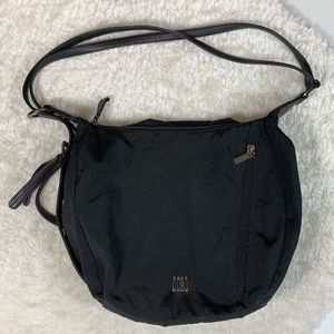 COBO INTERNATIONAL handbag satchel Logo Canvas silver Hardware black leather